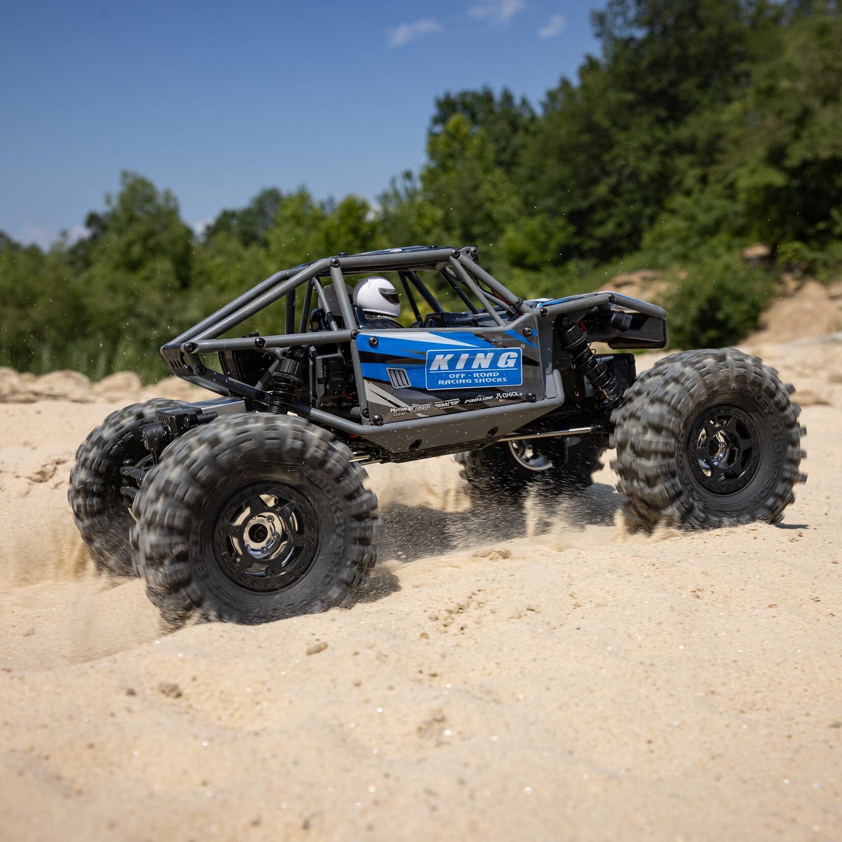 Axial 1/18 UTB18 Capra 4WS 4WD Trail Buggy RTR with Battery & Charger, Blue