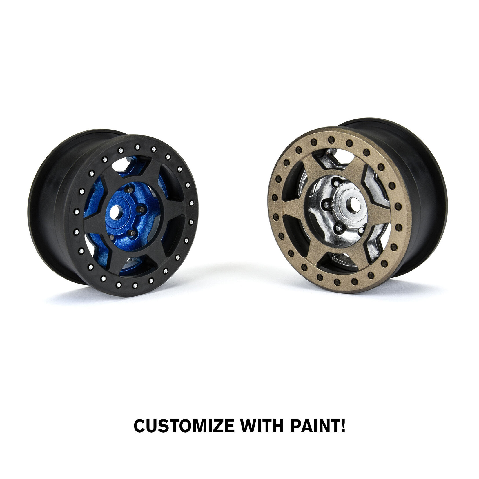 Pro-Line 1/10 Holcomb F/R 1.9" 12mm Crawler Bead-Loc Wheels (2) Black