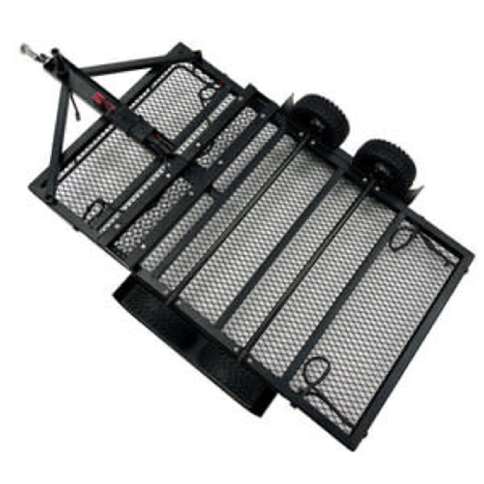 1/10 Scale Full Metal Car Hauler Trailer with LED Lights (Black)