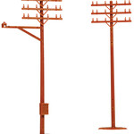 Atlas HO Telephone Poles (12)
