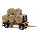 HO Hay Trailer - Assembled -- w/Round Baled Load