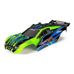 Traxxas Body, Rustler® 4X4, green & blue/ window, grille, lights decal sheet