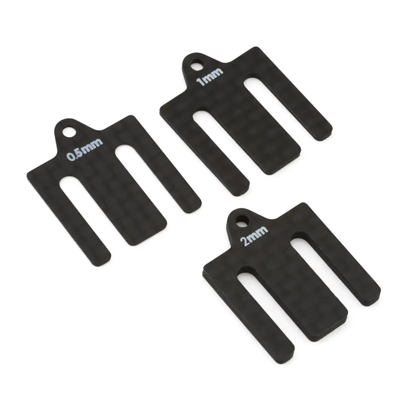 Team Associated RC10B7 Factory Team Carbon Fiber Front Bulkhead Shims (3) (0.5/1.0/2.0mm)