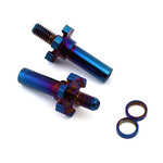 JConcepts RC10B7/RC10B7D Adjustable Titanium Front Axle (Blue) (2)