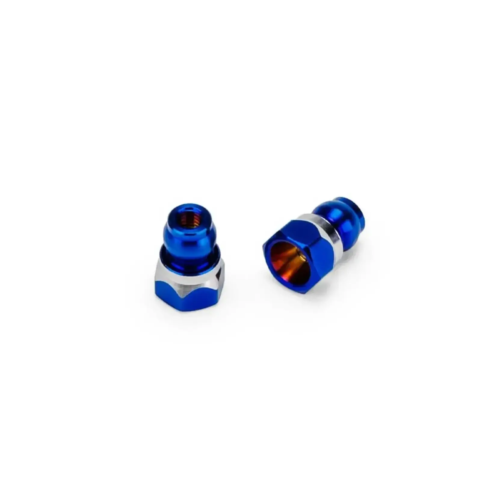 JConcepts RC10B7/B7D 8mm Fin Titanium Front Shock Stand-Offs (Blue) (2)