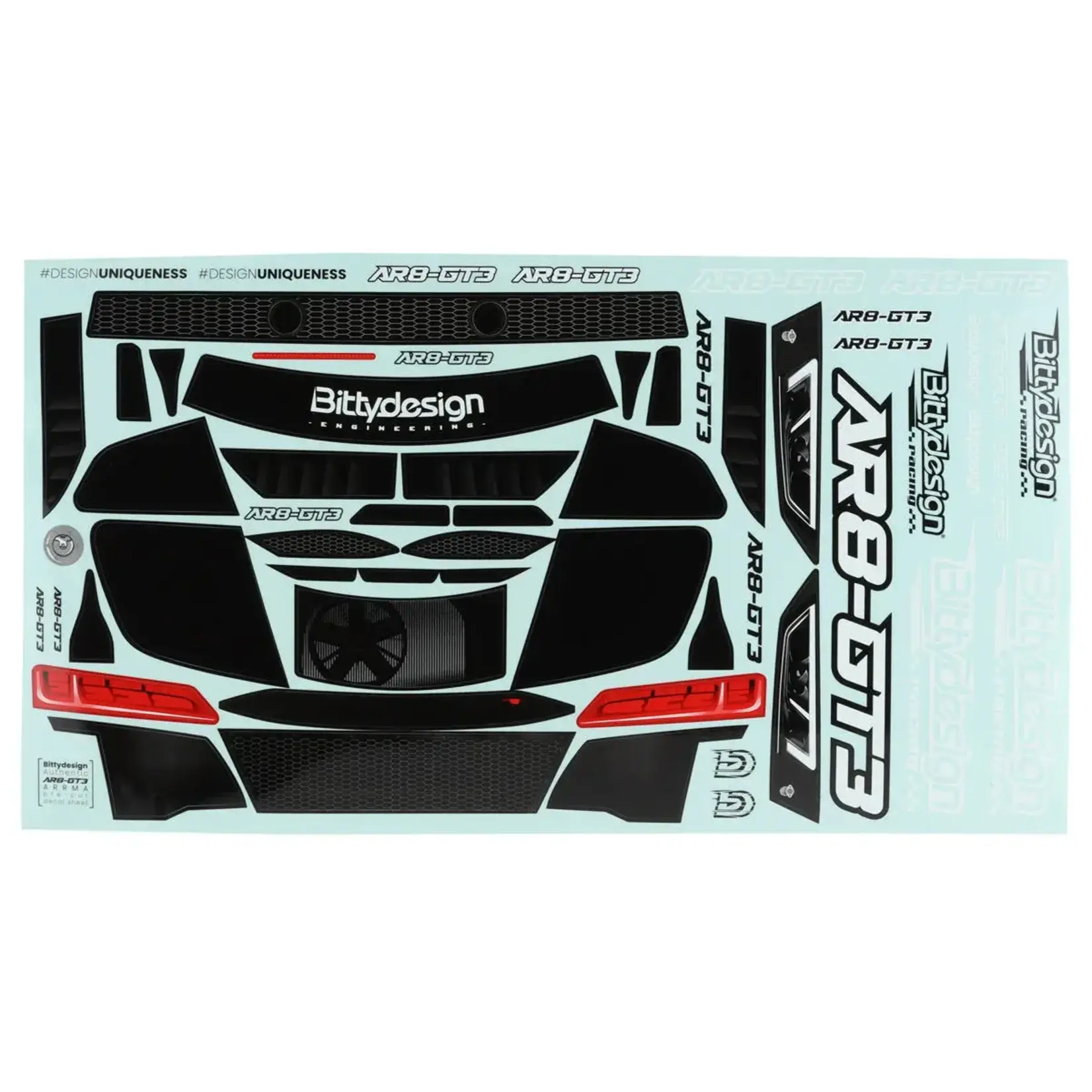 Bitty Design AR8-GT3 1/7 Supercar Body (Clear) (Arrma Infraction/Limitless)