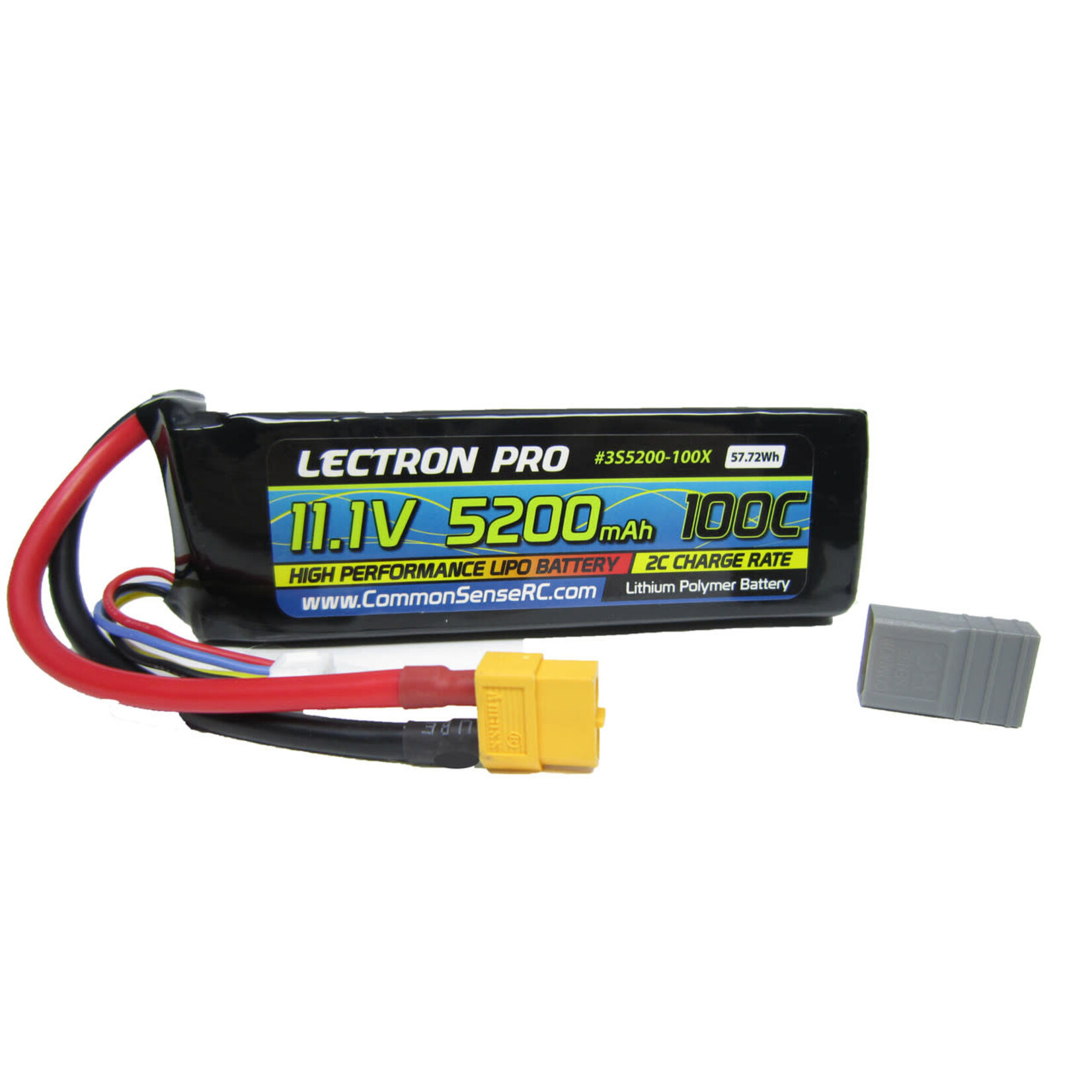 Common Sense RC Lectron Pro 11.1V 5200mAh 100C Lipo Battery with XT60 Connector