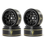 Treal Hobby Type K 1.0" 12-Hole Beadlock Classic Vintage Wagon Wheels (Black) (4) (28.9g)
