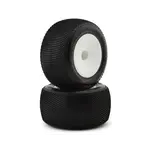 JConcepts Fuzz Bite 2.2" Pre-Mounted Stadium Truck Tires (White) (2) (Pink) w/12mm Hex