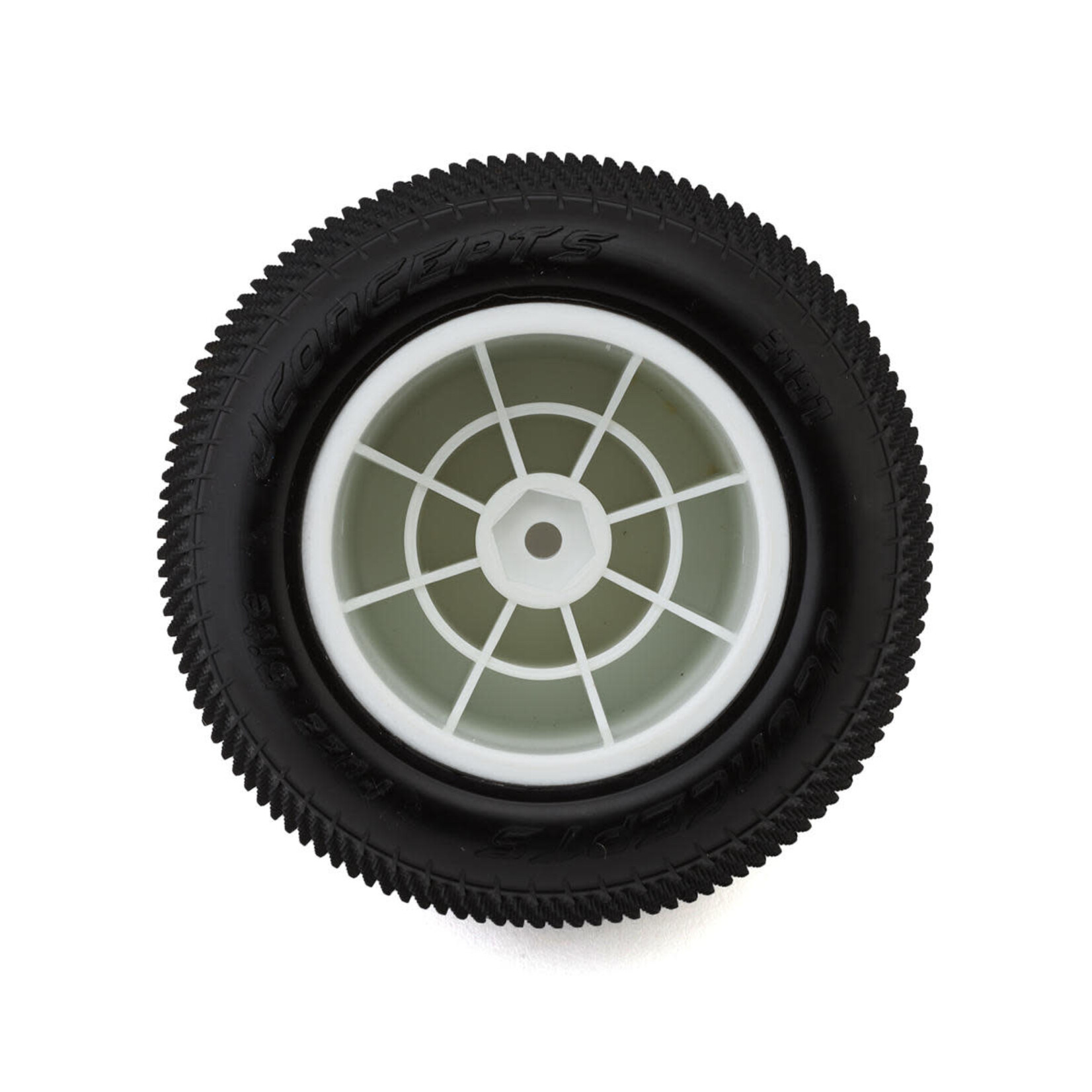 JConcepts Fuzz Bite 2.2" Pre-Mounted Stadium Truck Tires (White) (2) (Pink) w/12mm Hex