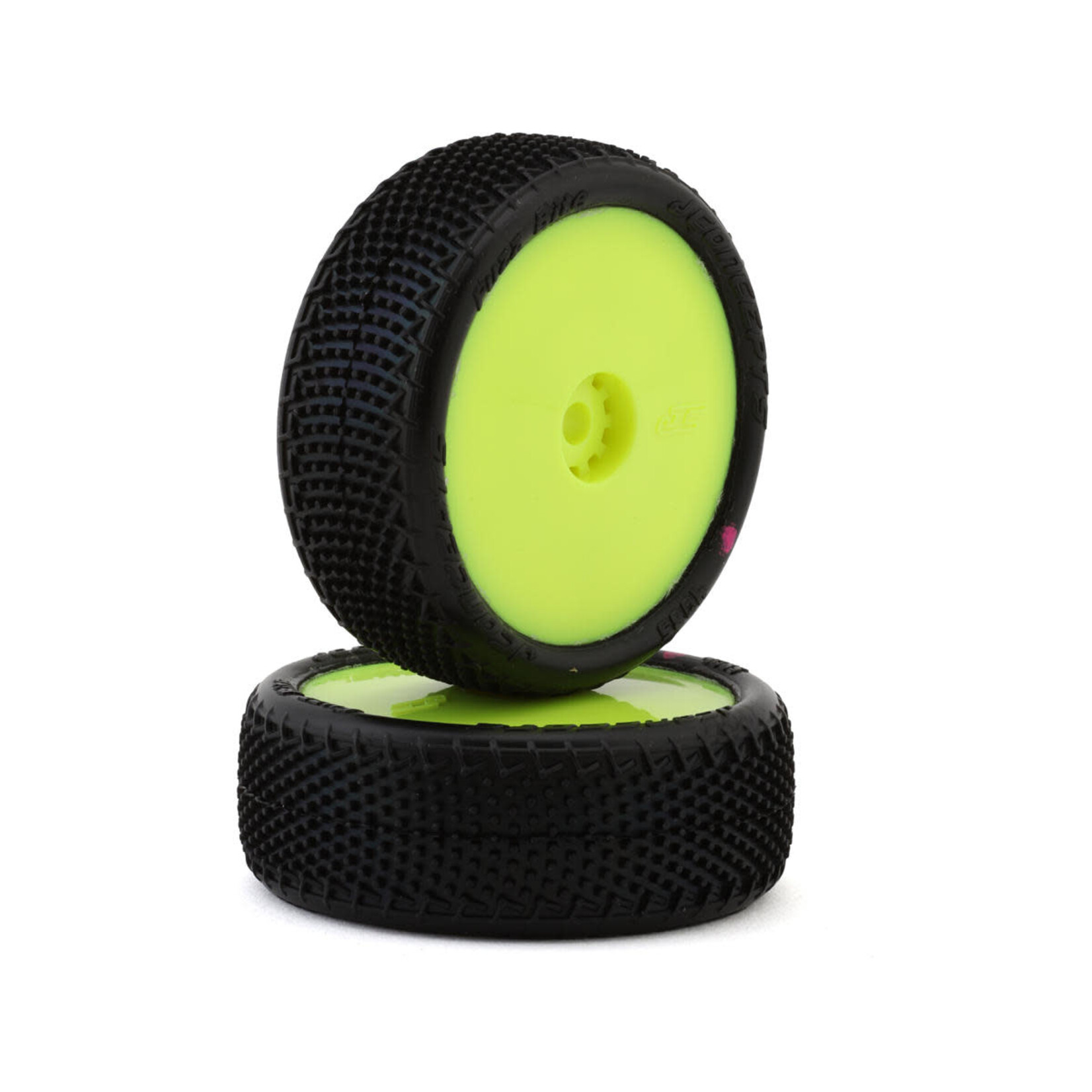 JConcepts Mini-B Fuzz Bite Pre-Mounted Front Tires (Yellow) (2) (Pink)