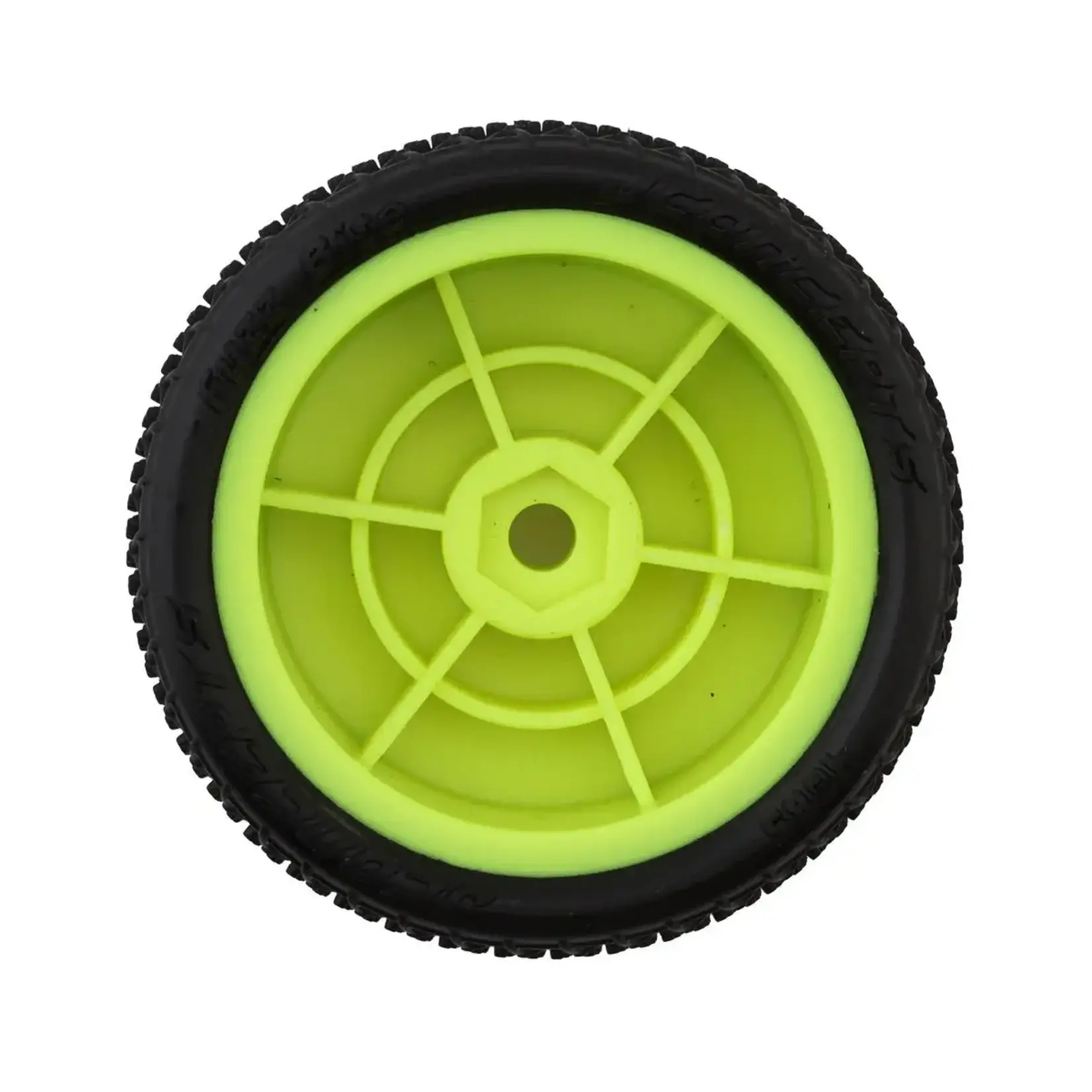 JConcepts Mini-B Fuzz Bite Pre-Mounted Front Tires (Yellow) (2) (Pink)