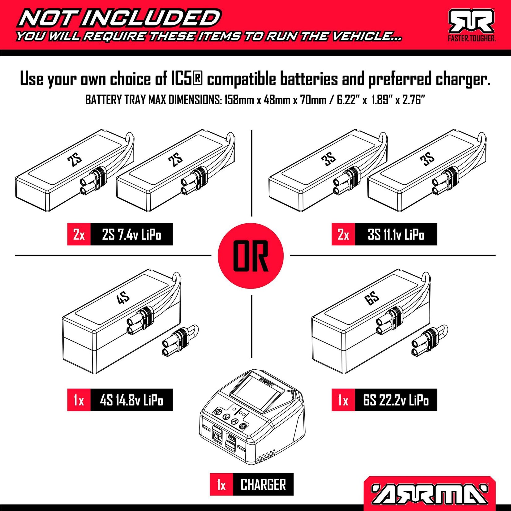 Arrma 1/8 KRATON 4X4 6S EXB BLX BRUSHLESS V6 SPEED TRUCK RTR, BLACK
