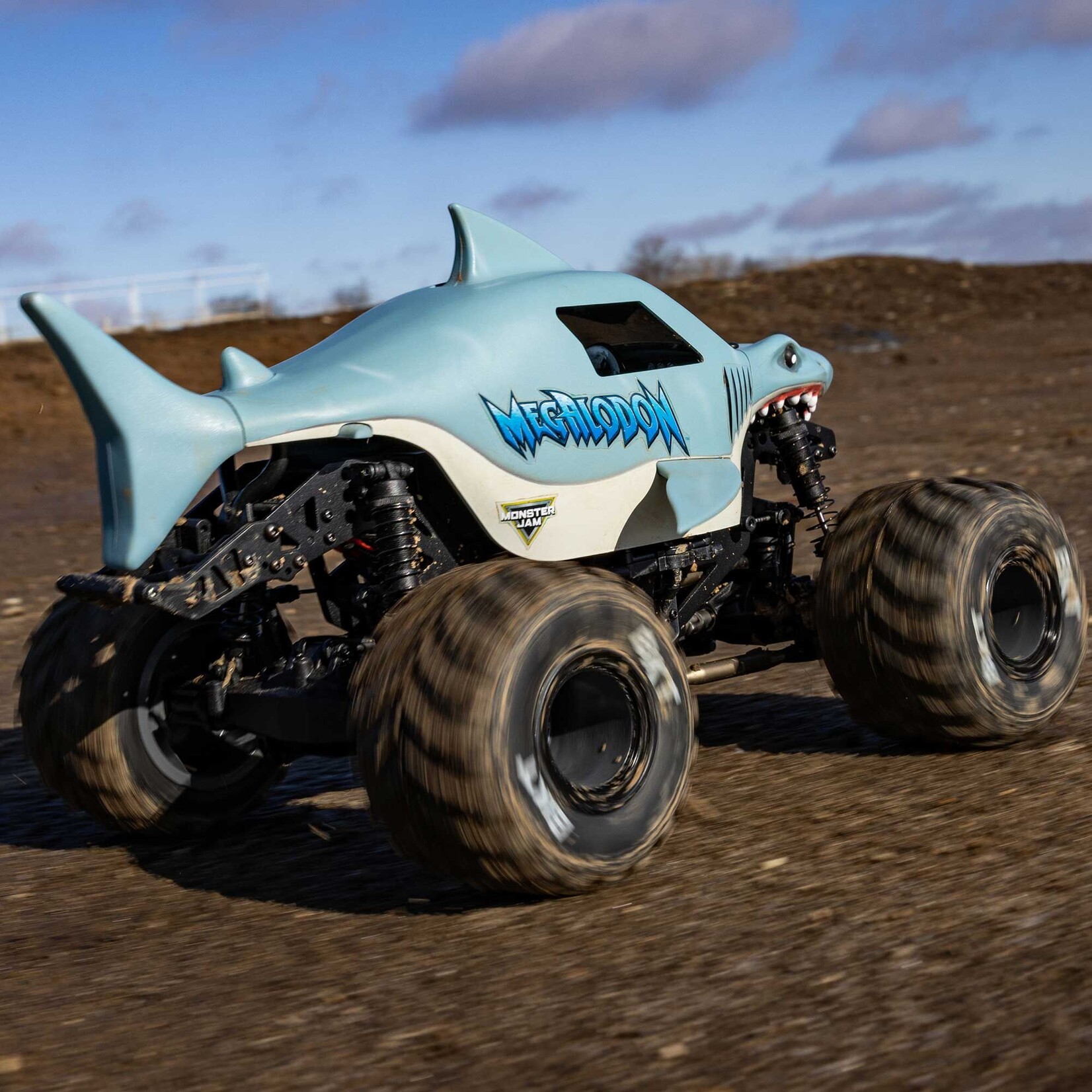 Losi 1/18 Mini LMT Megalodon 2S 4X4 RTR Brushed Monster Truck (Battery & Charger Included), Blue