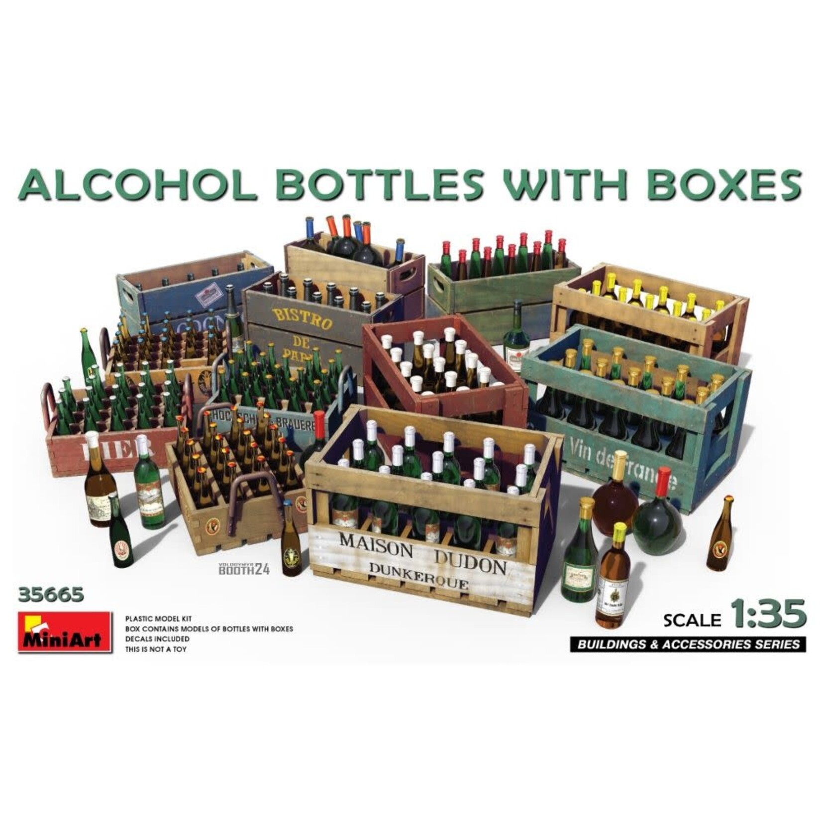 MiniArt 1/35 Alcohol Bottles w/Wooden Crate Boxes
