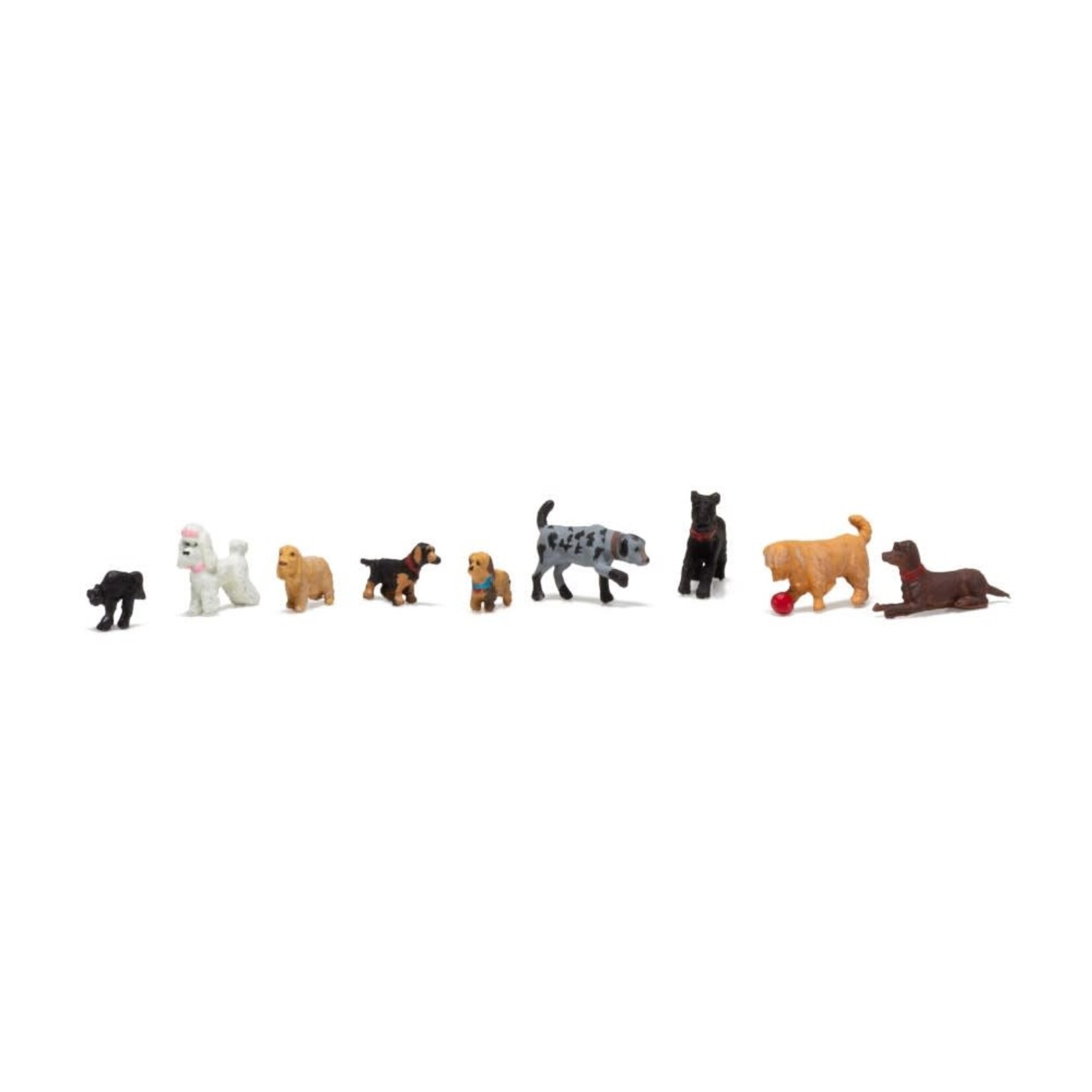 Woodland Scenics HO Scenic Accents Cat (1) & Dogs (8)