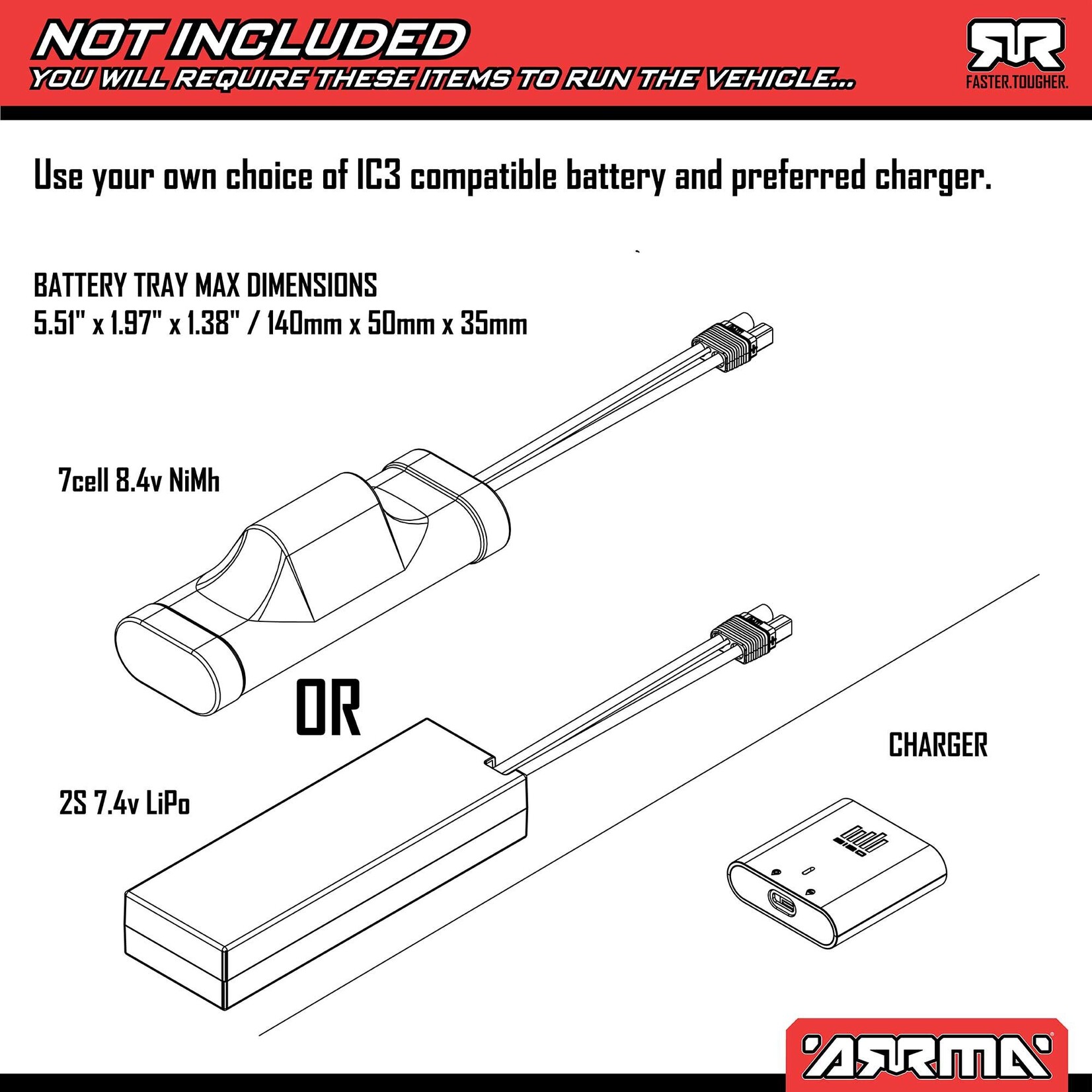 Arrma 1/10 VORTEKS 2WD RTR Brushed Stadium Truck, Blue