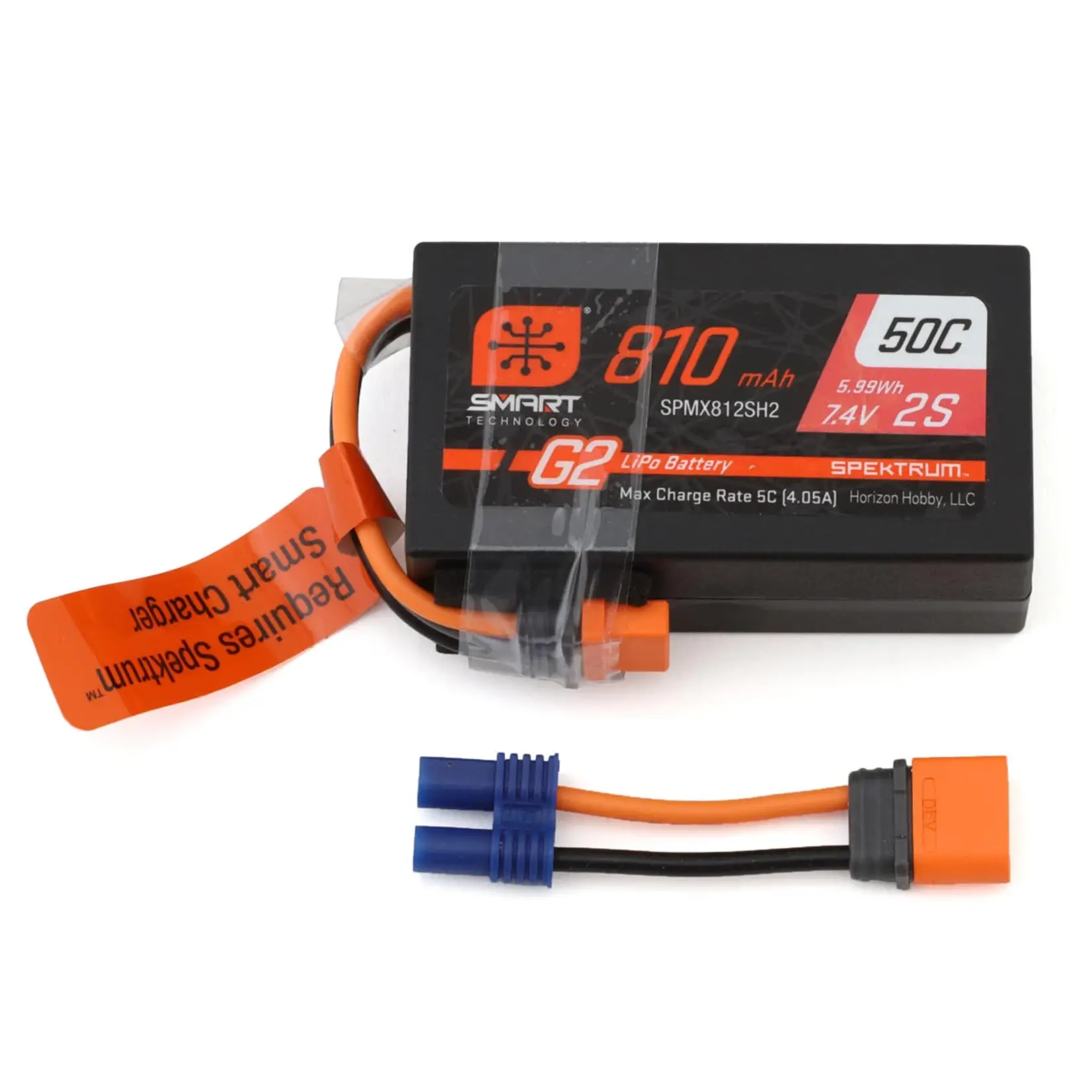 Spektrum G2 810mAh 2S 7.4V Smart G2 50C LiPo; IC2