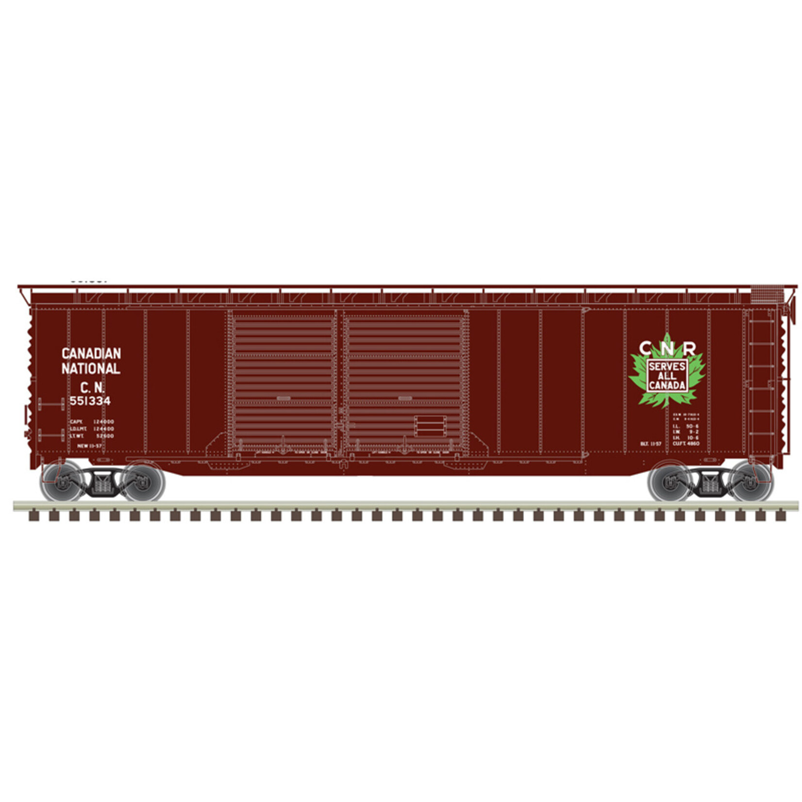 Atlas HO 50' Postwar Box Car CN 551387