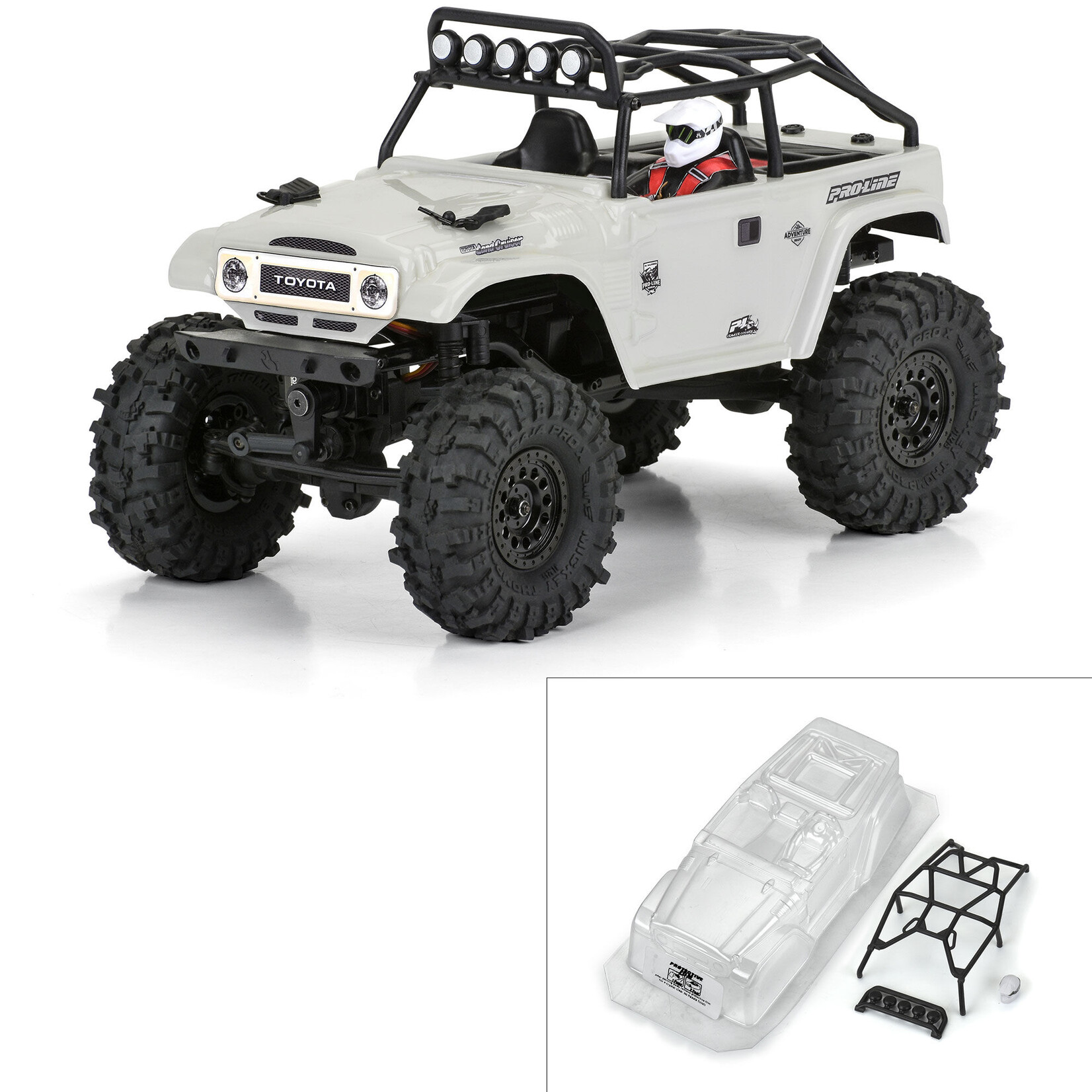 Pro-Line 1/24 1979 Toyota Land Cruiser FJ40 Clear Body with Trail Cage: SCX24