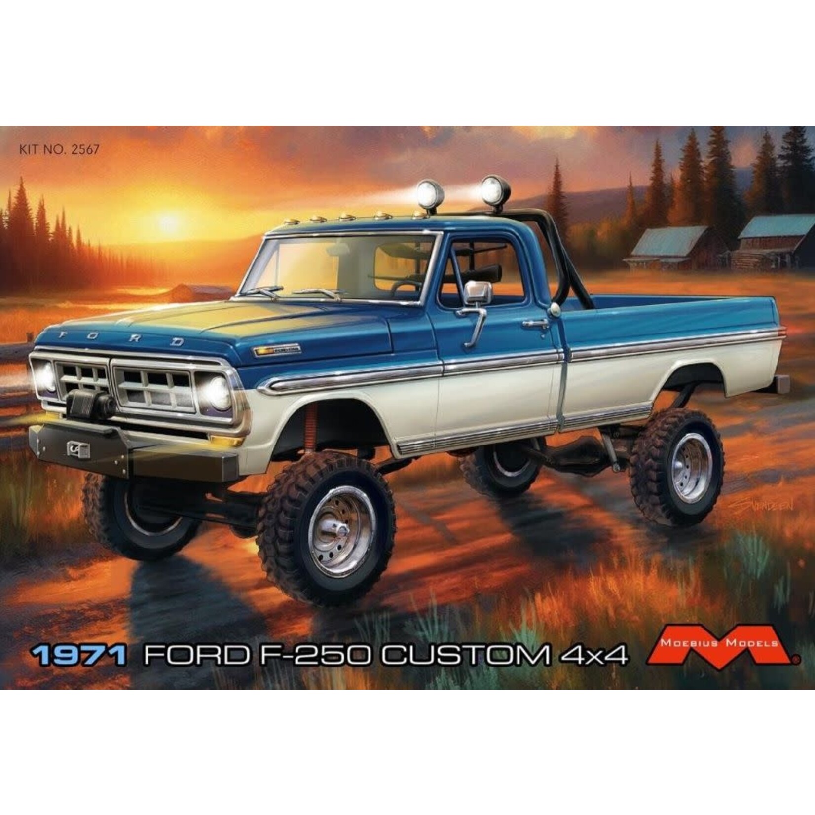 Moebius 1/25 1971 Ford F250 Custom 4x4 Pickup Truck