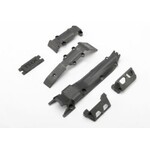 Traxxas Skidplate set, front (1)/ rear (1)/ transmission (1) (black)
