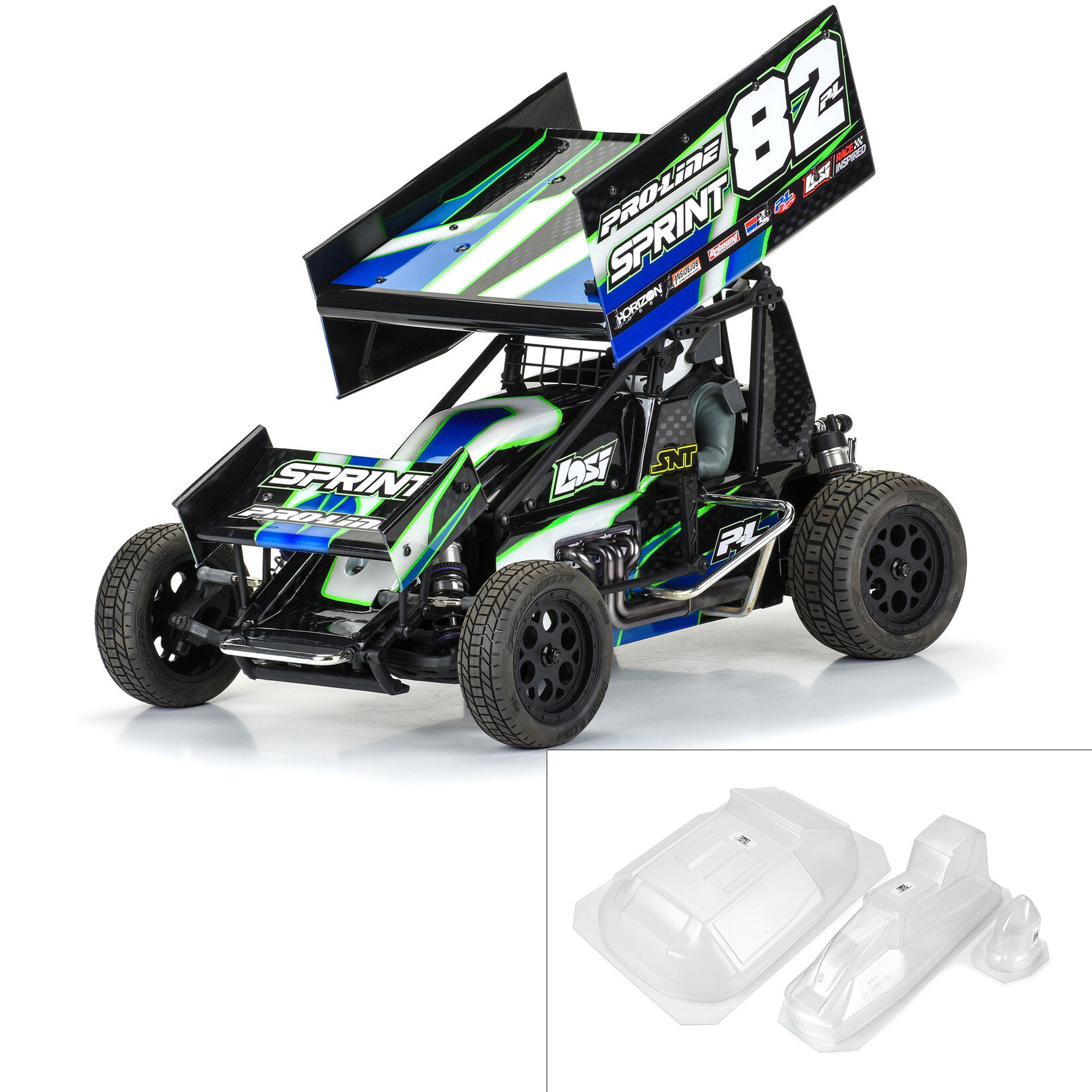 Pro-Line 1/10 Sprint Car Light Weight Clear Body Panel Kit: Losi Sprint Car