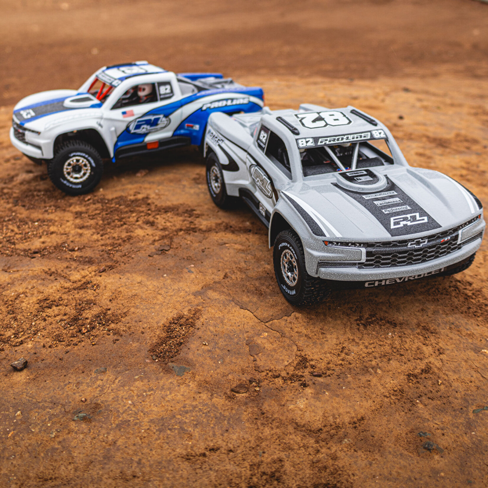 Pro-Line 1/16 Pre-Cut 2019 Chevy Trophy Truck Tough-Color Gray Body: GROM