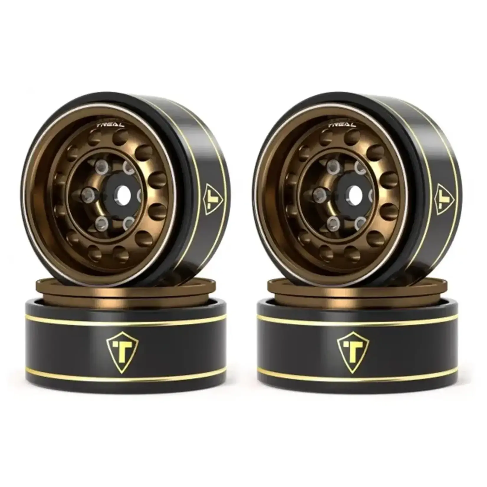 Treal Hobby Type K 1.0" 12-Hole Beadlock Classic Vintage Wagon Wheels (Bronze) (4) (28.9g)