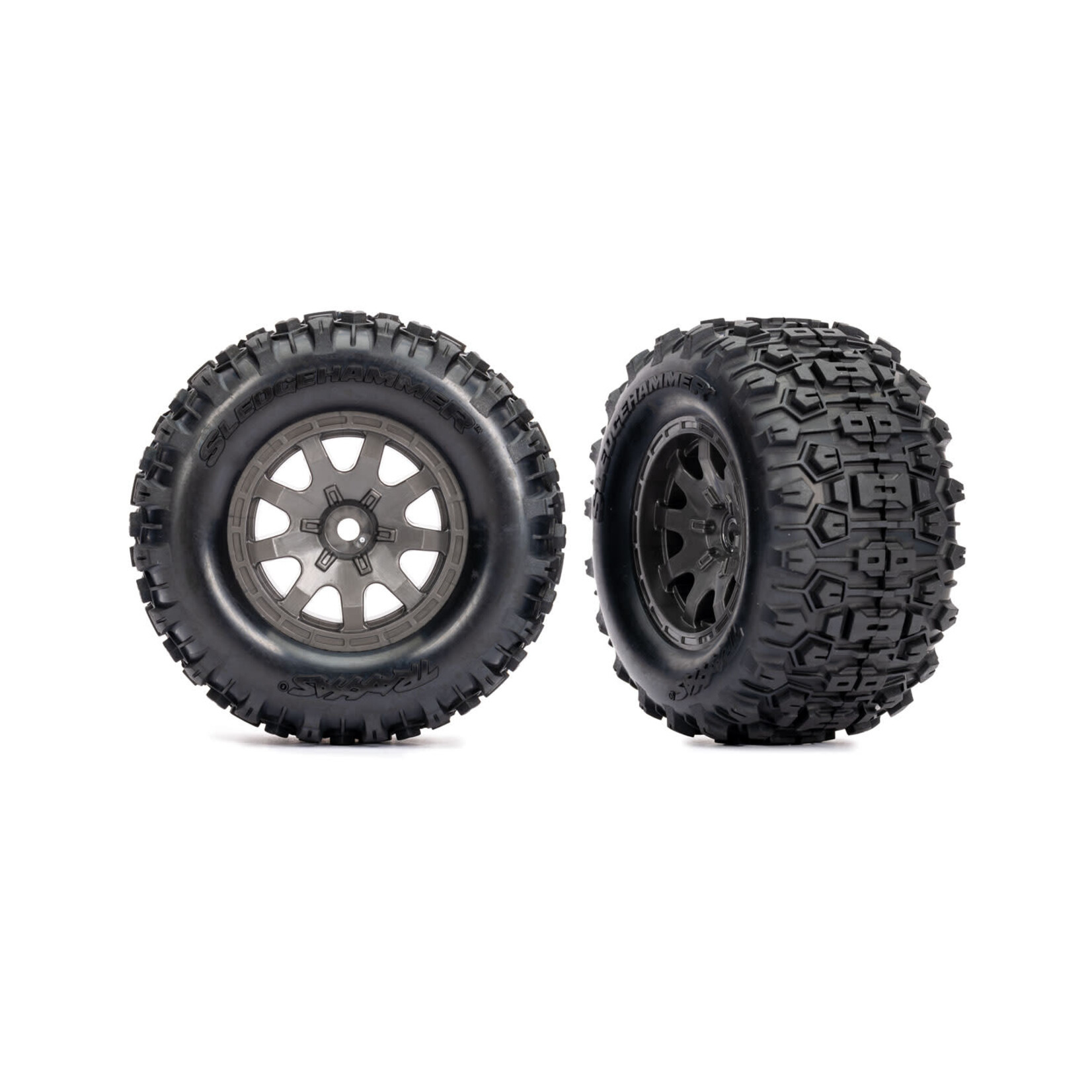 Traxxas Gray Front Wheels w/ Sledgehammer Tires (2) - Mini Maxx