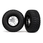 Traxxas SCT Satin Chrome & Black Wheels & BFG Tires (2)