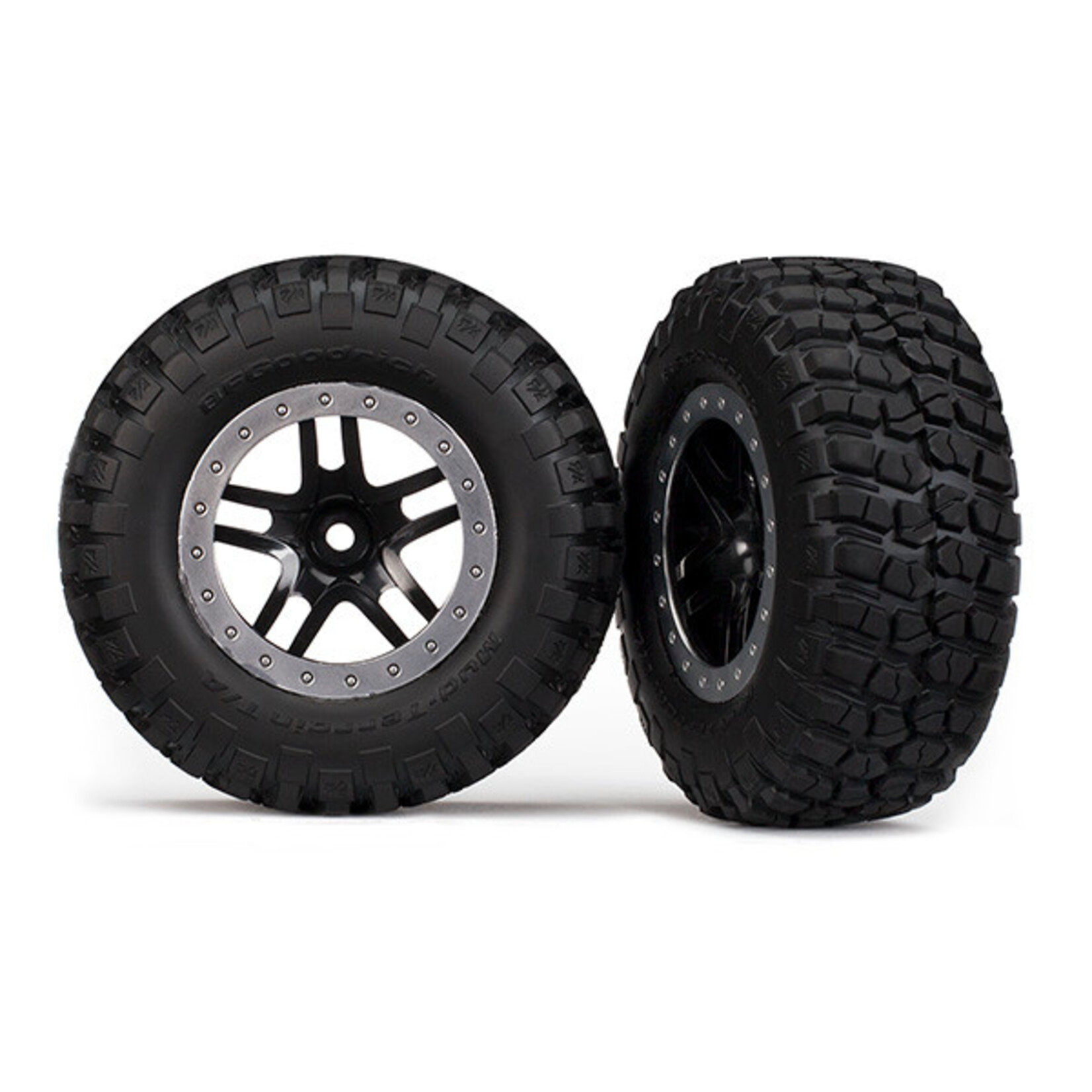 Traxxas SCT Black & Satin Chrome Wheels & BFGoodrich Tires (2)