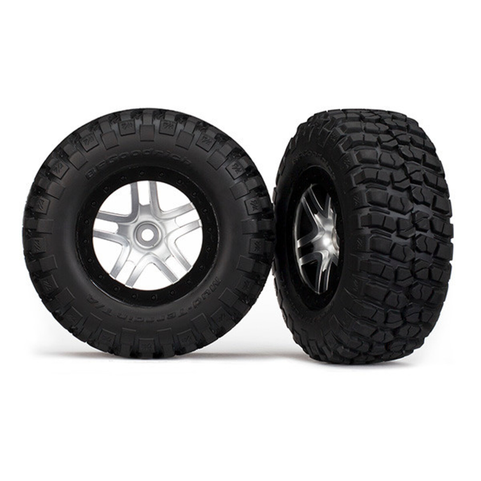 Traxxas SCT Satin Chrome & Black Wheels w/ BFG Tires (2)