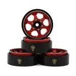Treal Hobby Type D 1.0" Concave 6-Spoke Beadlock Wheels (Red) (4) (21.2g)