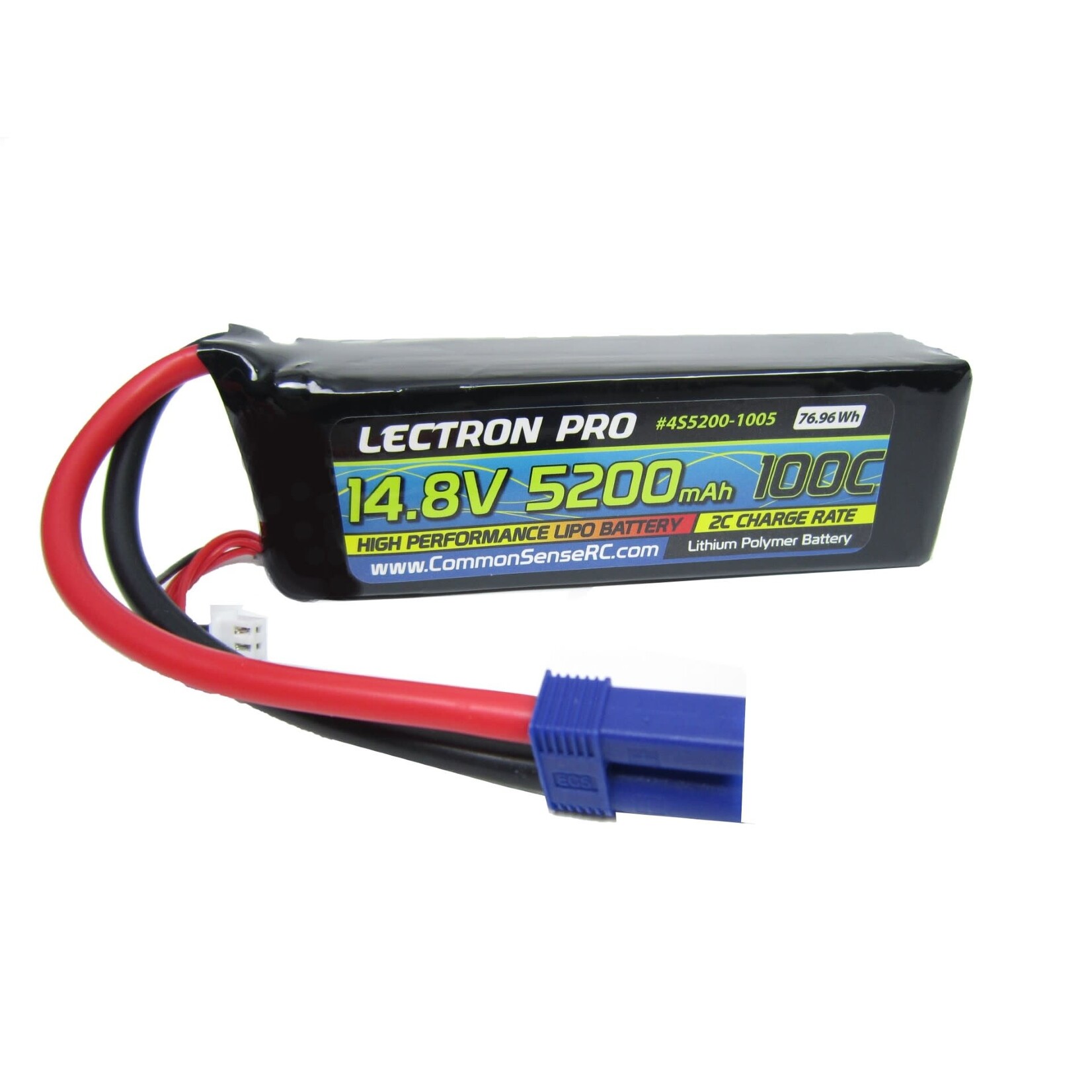 Common Sense RC Lectron Pro 14.8V 5200mAh 100C Lipo Battery with EC5 Connector