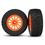 Traxxas Orange 12-Spoke Rally Wheels w/ Rally Tires (2)