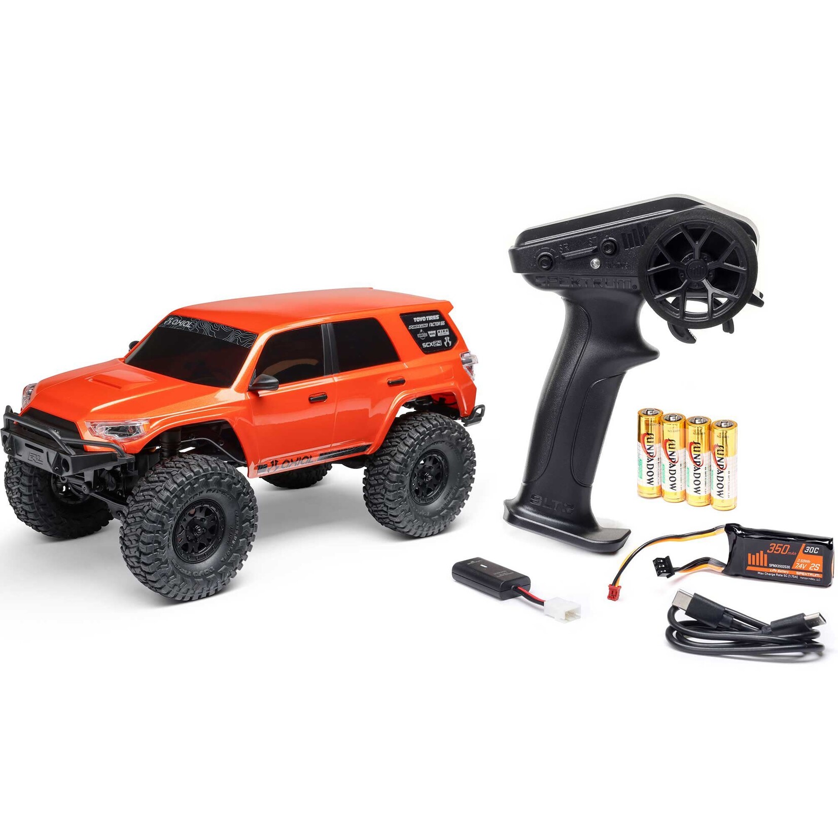 Axial 1/24 SCX24 Toyota 4Runner 4X4 RTR Brushed Rock Crawler (Battery & Charger Included), Orange
