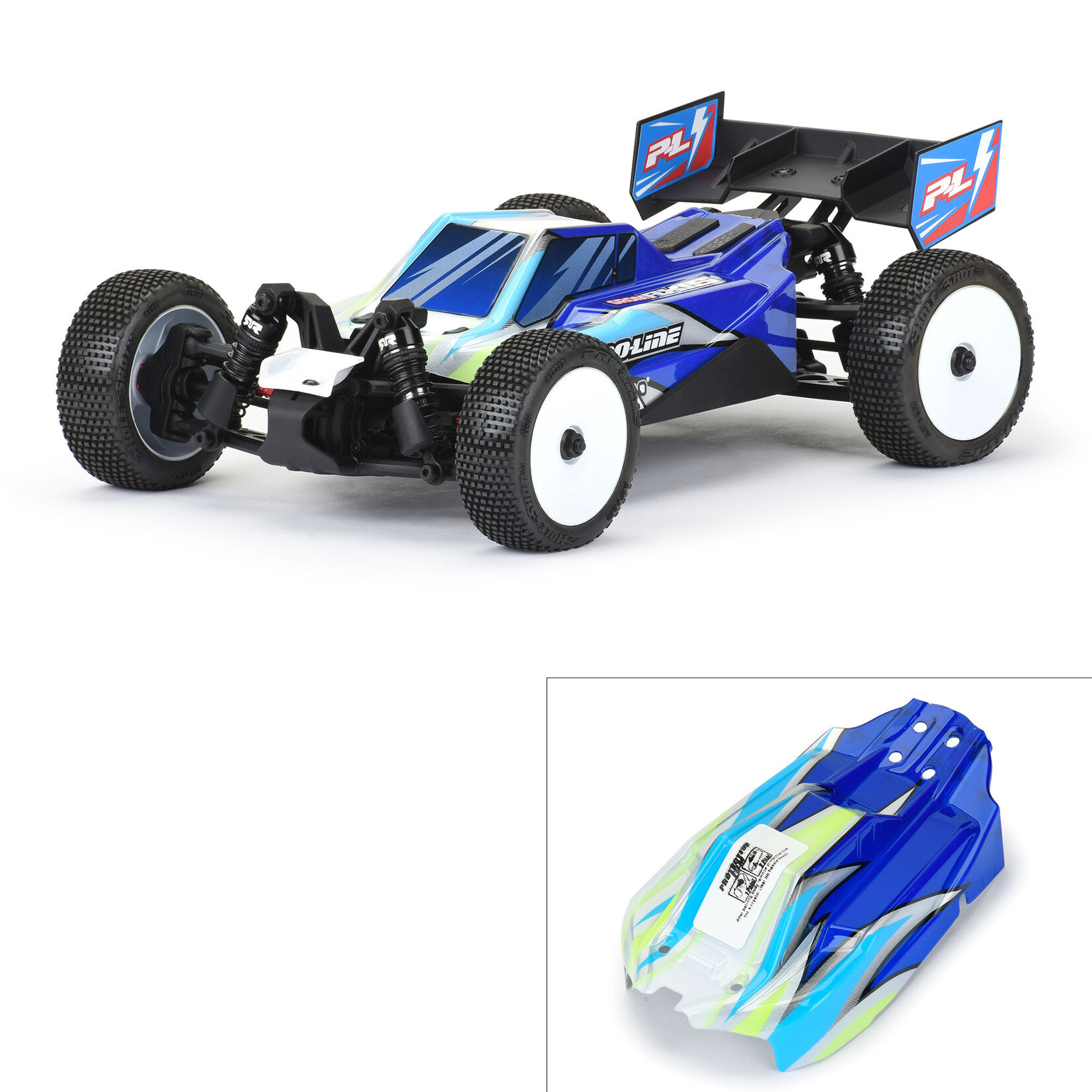 Pro-Line Limited Edition 1/14 Pre-Cut/Pre-Painted Axis Jagged (White/Blue) Body: Typhon GROM