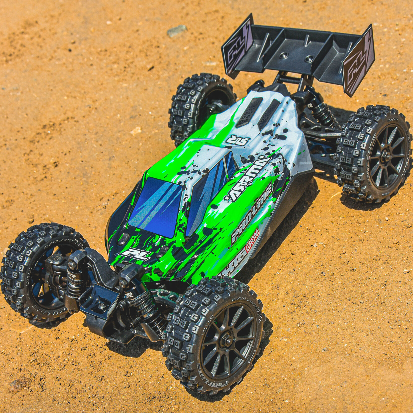Pro-Line Limited Edition 1/14 Pre-Cut/Pre-Painted Axis Splat (Green/White) Body: Typhon GROM