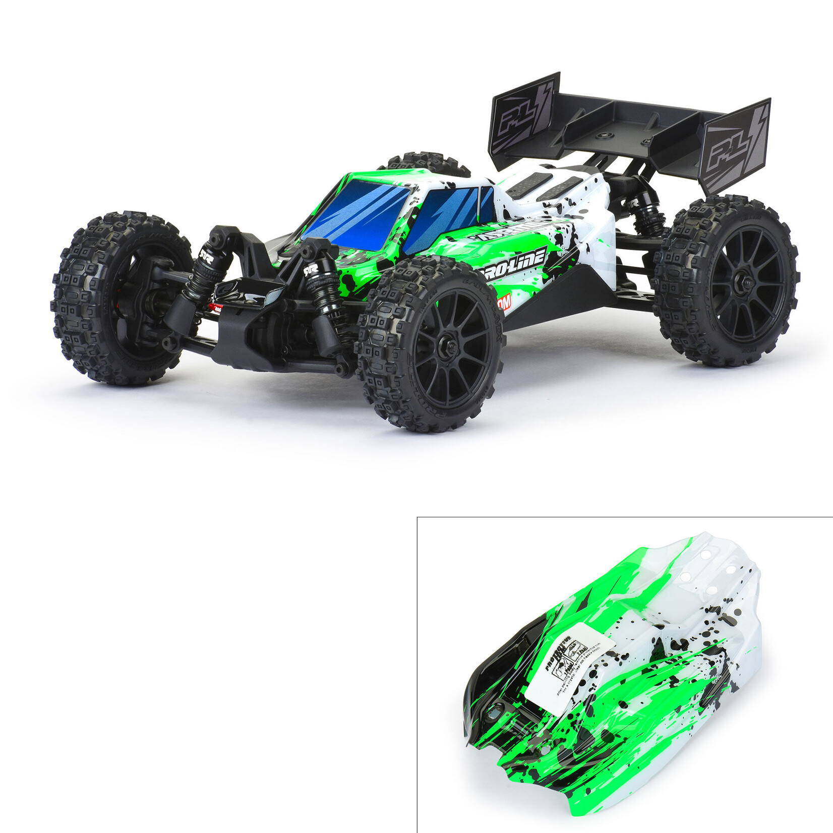 Pro-Line Limited Edition 1/14 Pre-Cut/Pre-Painted Axis Splat (Green/White) Body: Typhon GROM