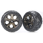 Traxxas All-Star 2.8" Black Chrome Wheels & Anaconda Tires (2)