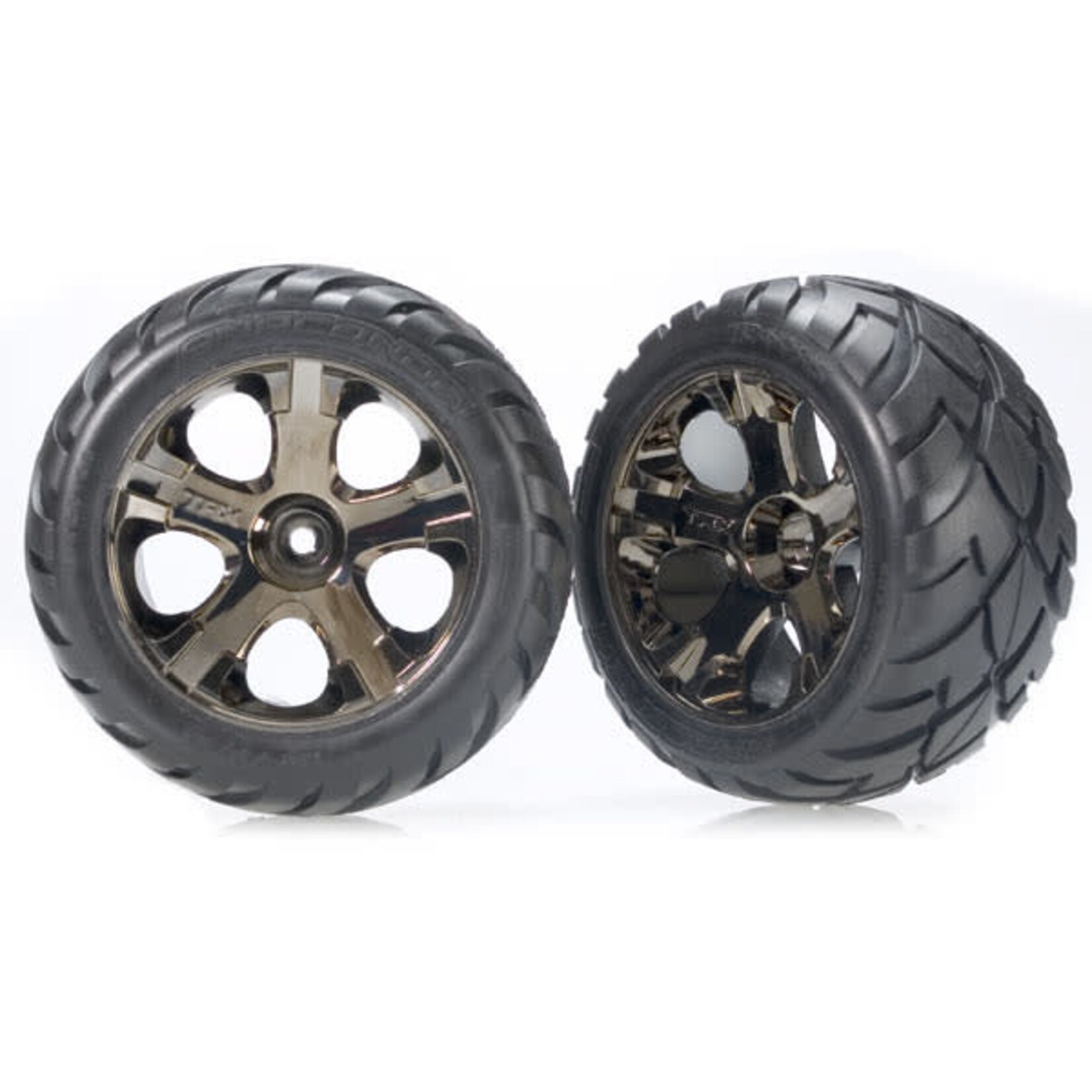 Traxxas All-Star 2.8" Black Chrome Wheels & Anaconda Tires (2)