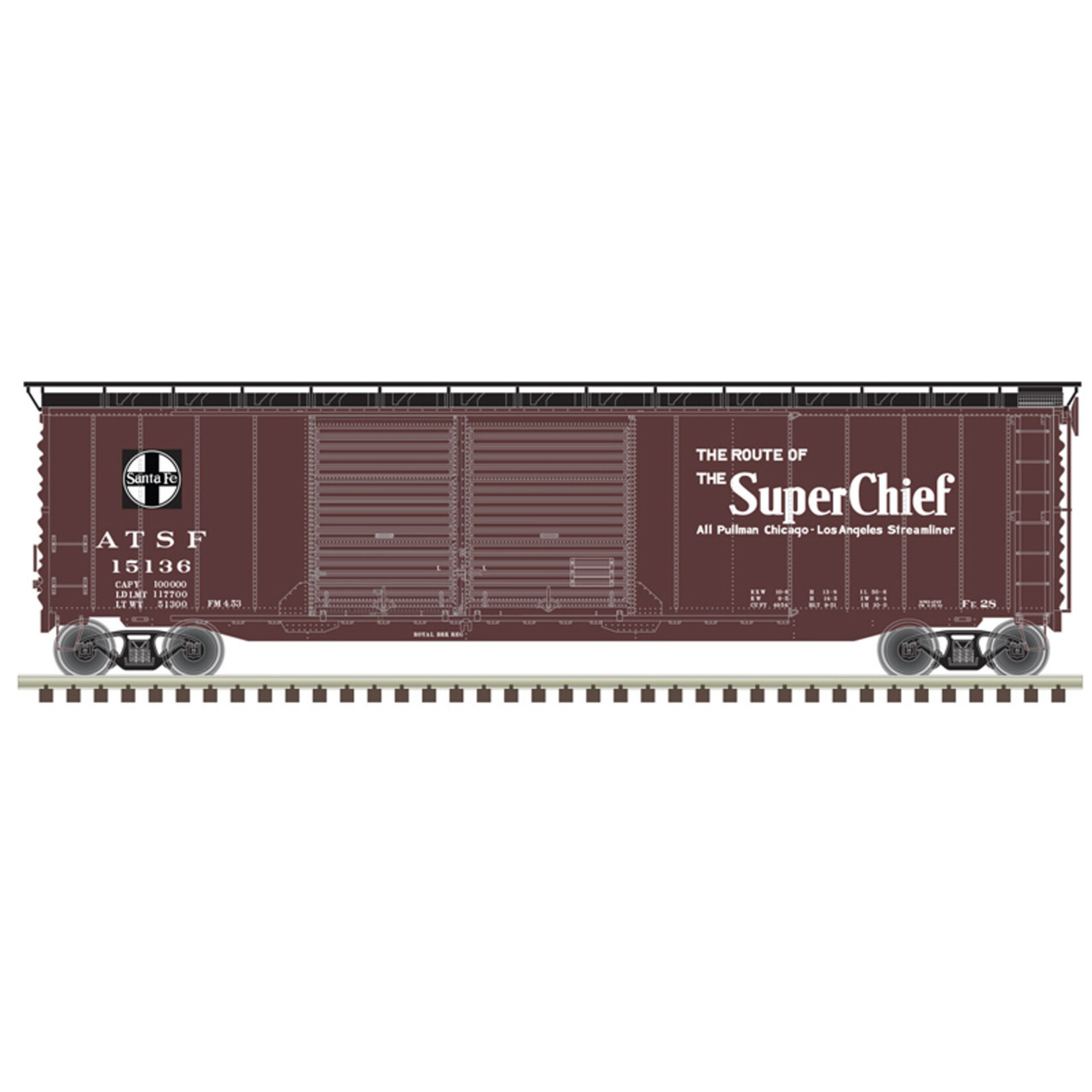 Atlas HO 50' Postwar Box Car Super Chief 15136