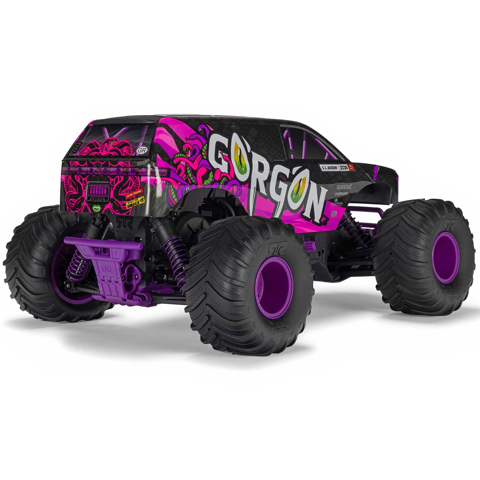 Arrma 1/10 GORGON 2WD RTR Brushed Monster Truck (Battery & Charger Included), Purple