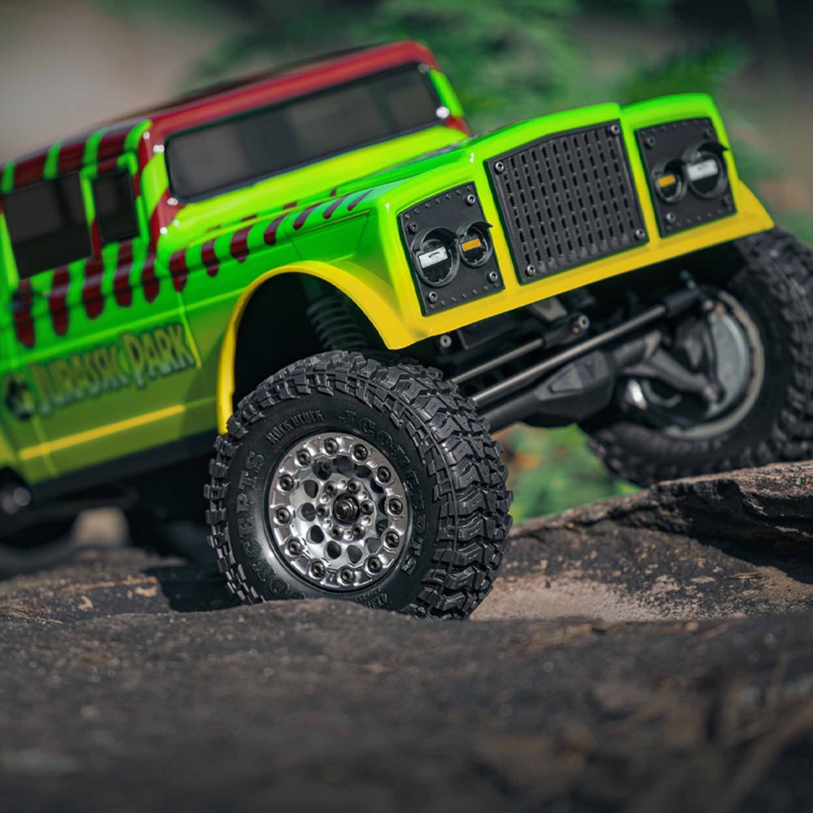 JConcepts 1/10 Rock Block 1.9" (4.19" OD) Tires and Inserts, Green Compound (2)