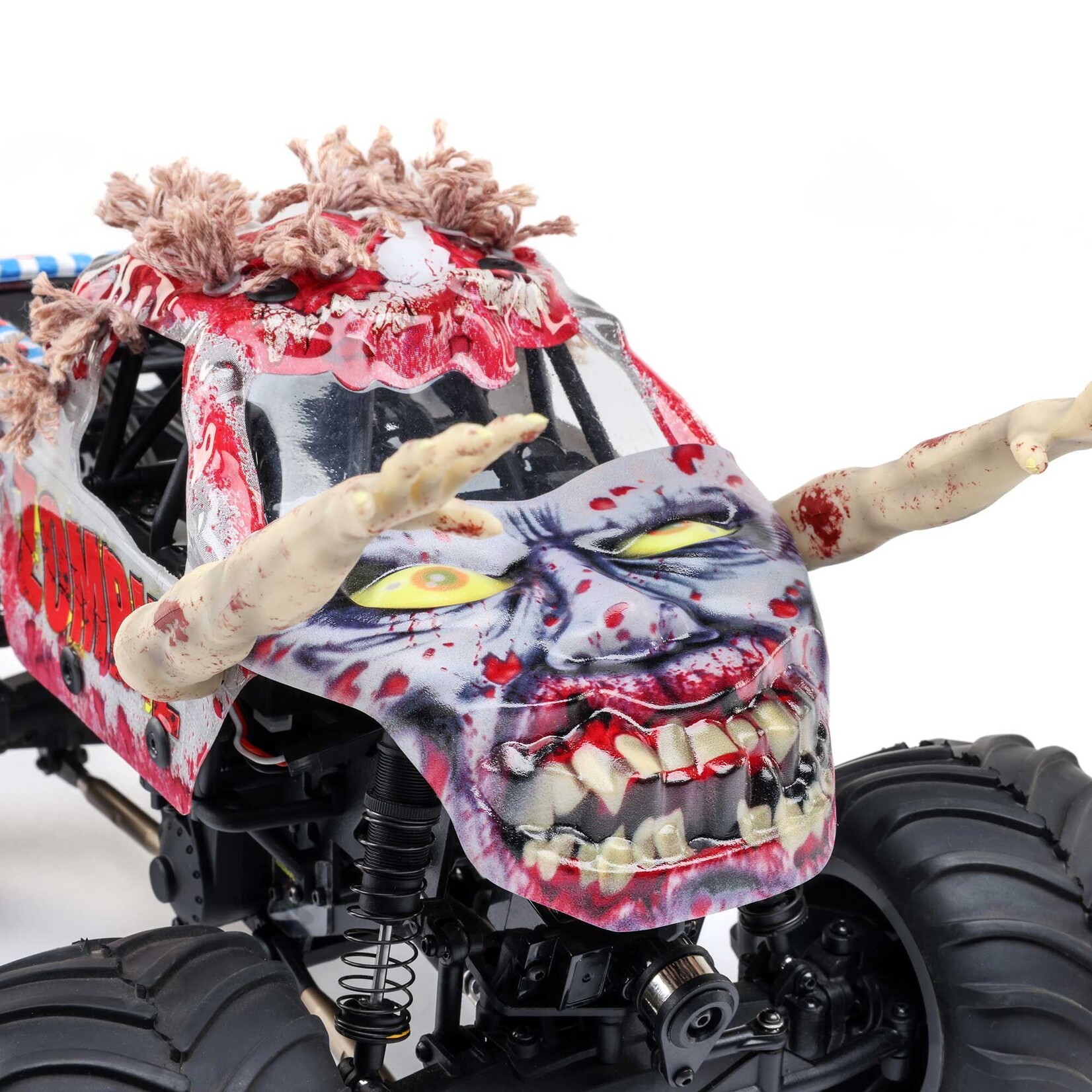 Losi 1/18 Mini LMT Zombie 2S 4X4 RTR Brushed Monster Truck (Battery & Charger Included), Red