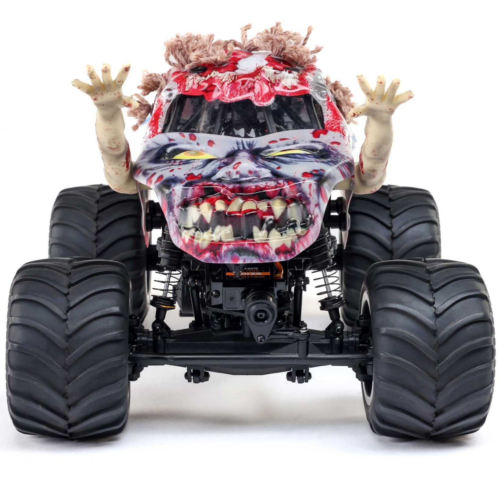 Losi 1/18 Mini LMT Zombie 2S 4X4 RTR Brushed Monster Truck (Battery & Charger Included), Red