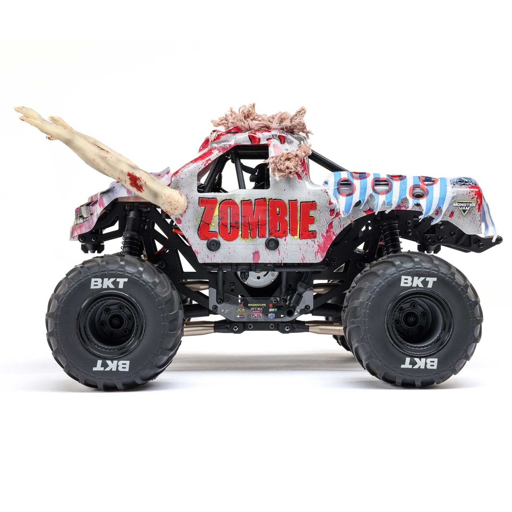 Losi 1/18 Mini LMT Zombie 2S 4X4 RTR Brushed Monster Truck (Battery & Charger Included), Red