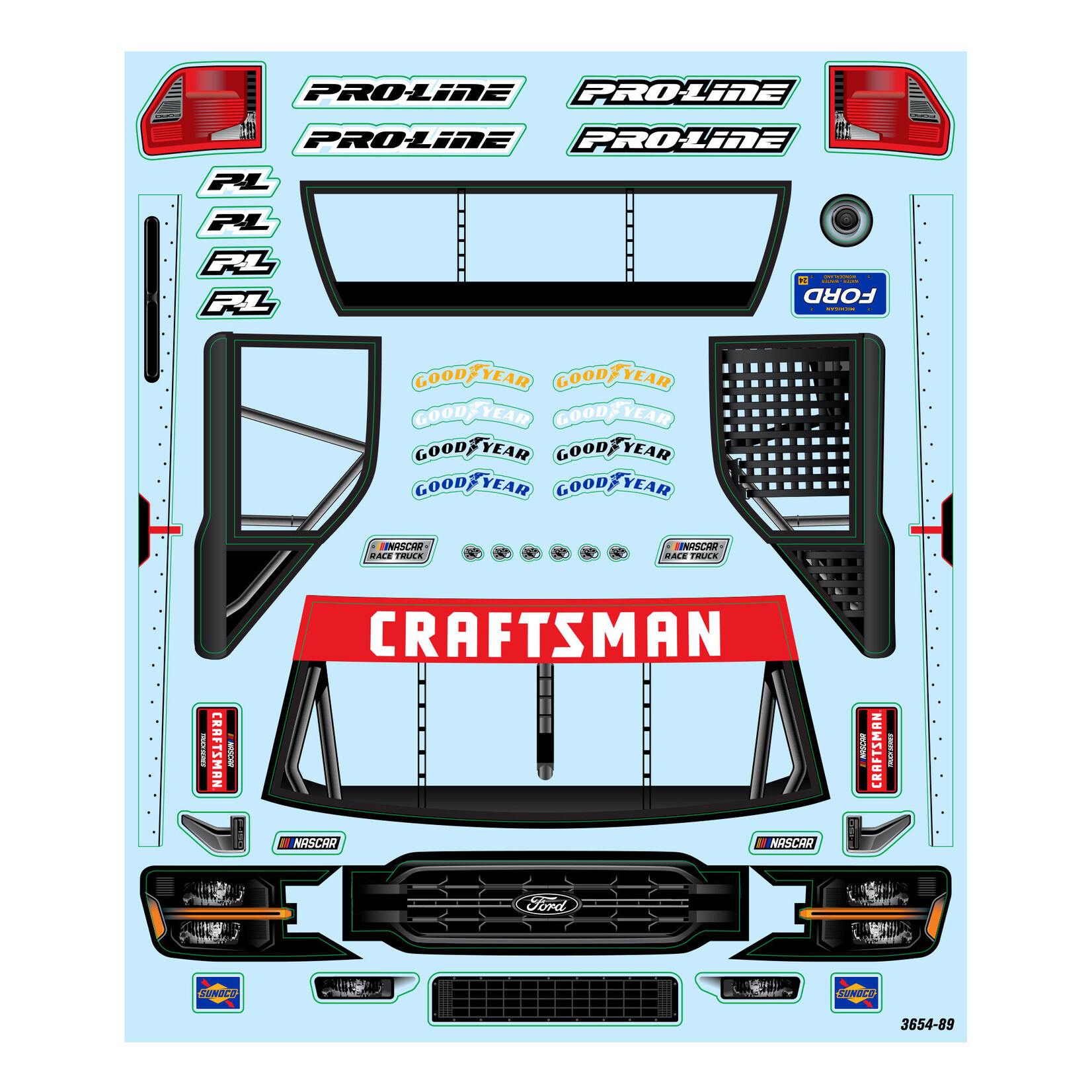 Pro-Line Pre-Cut 2024 Ford F-150 NASCAR Truck Series Clear Body for Losi NASCAR Race Car