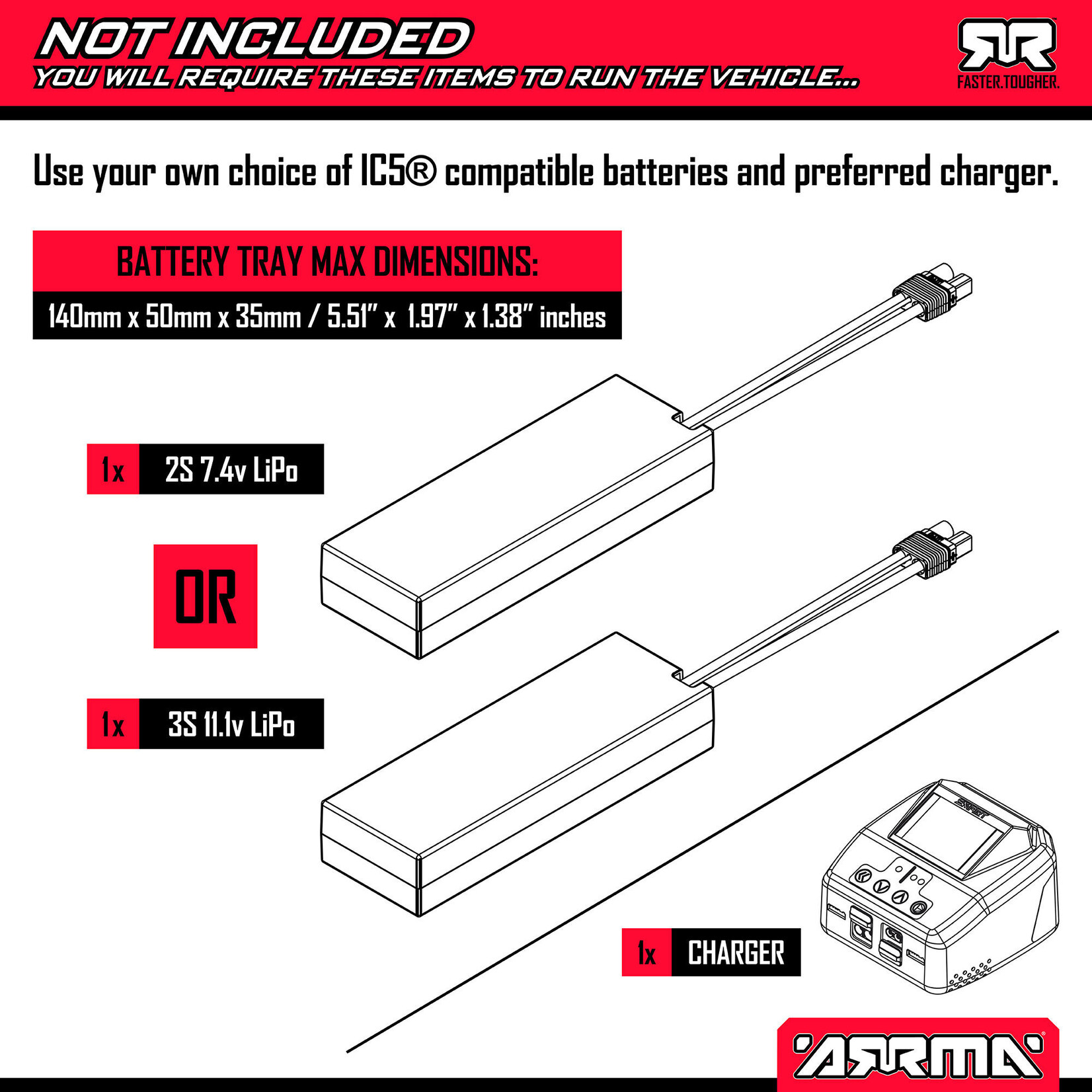 Arrma 1/10 QUAKE 223S DSC 2WD RTR Brushless Monster Truck, Red